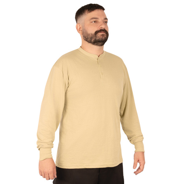 Rothco Long Sleeve Henley T-Shirt - Desert Sand
