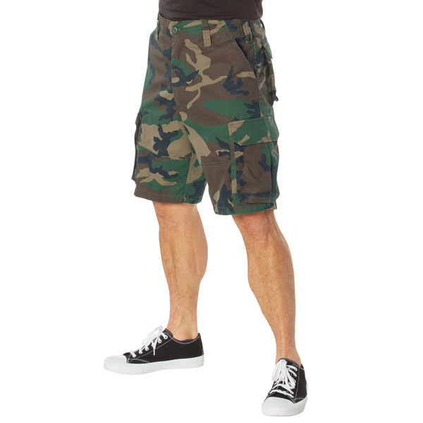 Rothco Vintage Paratrooper Cargo Shorts - Woodland Camo
