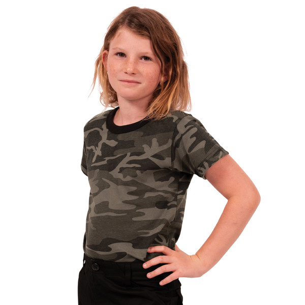 Rothco Kids Camo T-Shirt - Black Camo