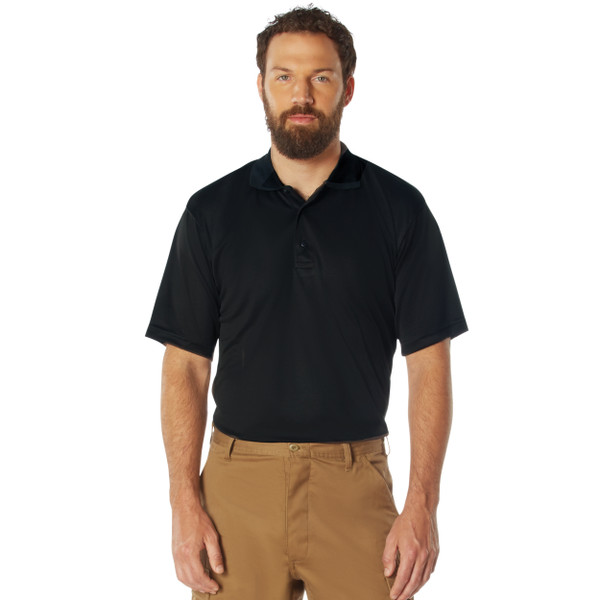 Rothco Moisture Wicking Polo Shirt - Black