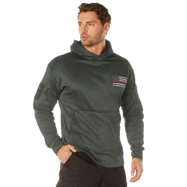 Rothco Concealed Carry Thin Red Line Hoodie - Gunmetal Grey