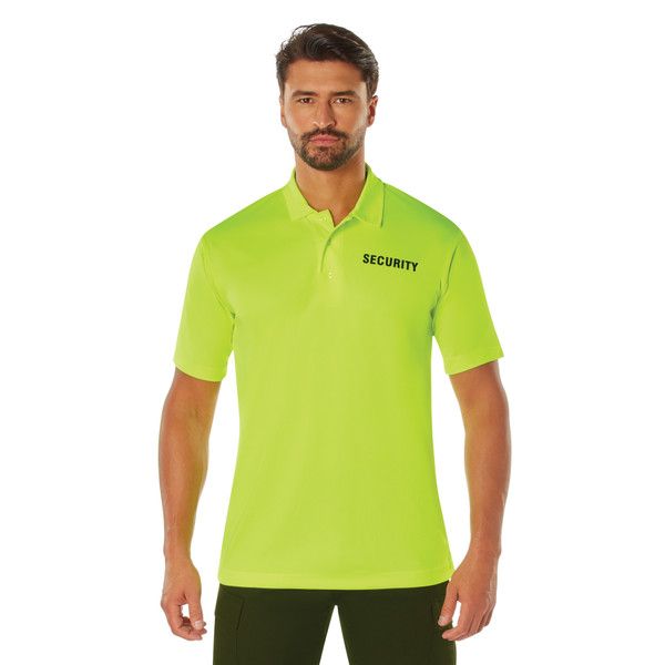 Rothco Moisture Wicking Security Polo Shirt - Safety Green