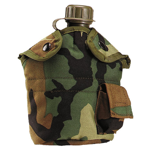 Rothco G.I. Type Enhanced Nylon 1qt. Canteen Cover - Woodland Camo