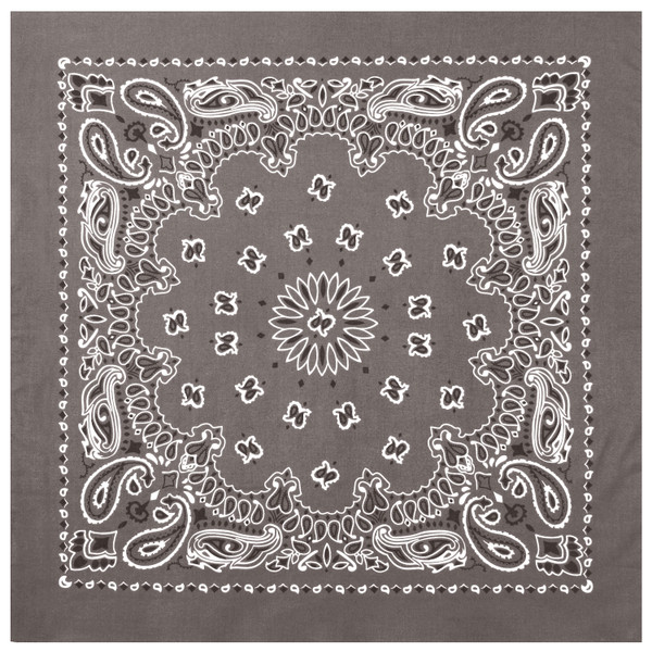 Rothco Trainmen Paisley Bandana - 22" X 22" - Grey