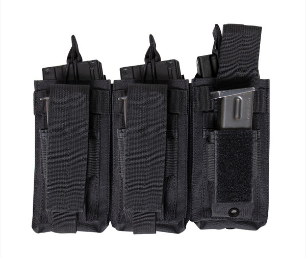 Rothco MOLLE Triple Kangaroo Rifle and Pistol Mag Pouch - Black