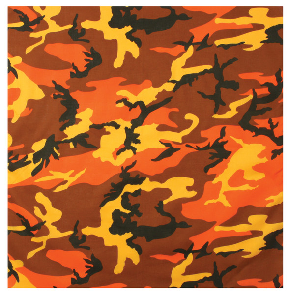 Rothco Colored Camo Bandana - Savage Orange Camo