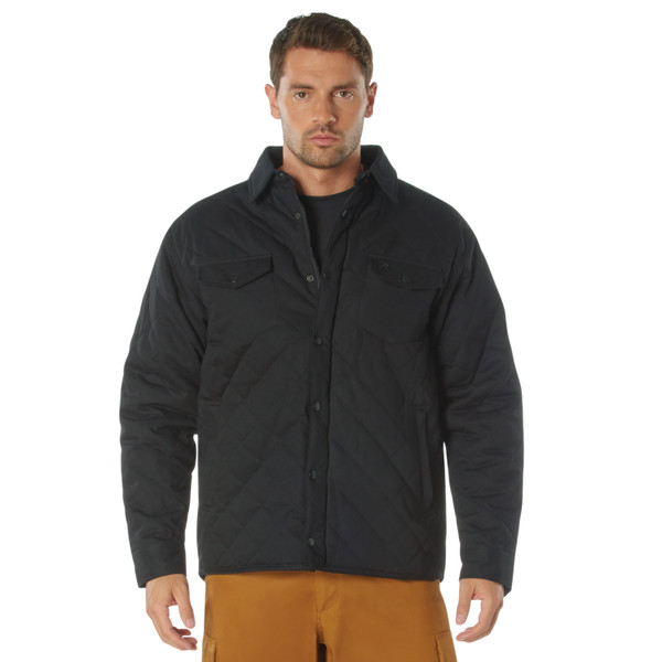 Rothco Diamond Quilted Cotton Jacket - Black