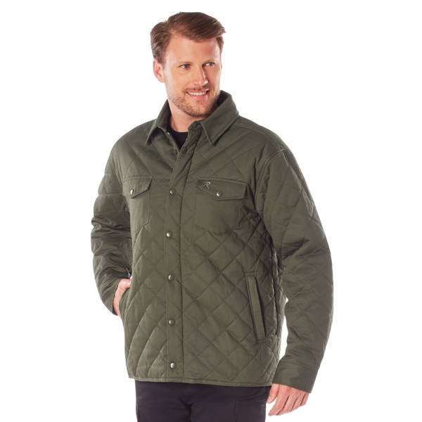 Rothco Diamond Quilted Cotton Jacket - Olive Drab