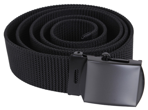 Rothco Nylon Web Belt - Black Webbing - 44 / Black