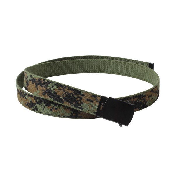 Rothco Camo Reversible Web Belt - Woodland Digital / Olive Drab / 54 Inches