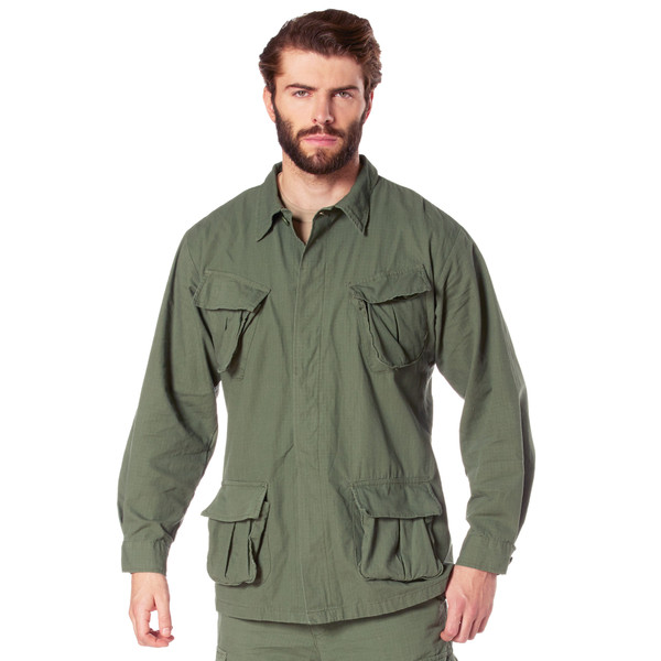 Rothco Vintage Vietnam Fatigue Rip-Stop Shirt - Olive Drab