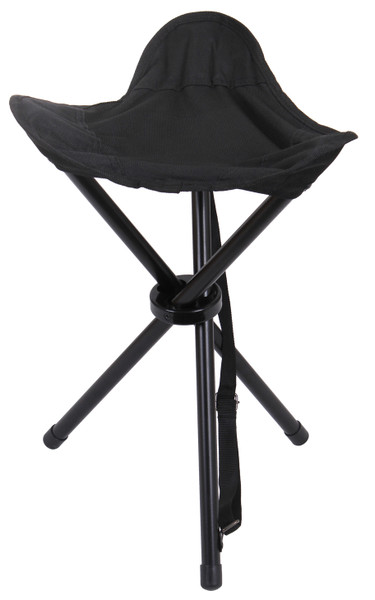 Rothco Collapsible Stool With Carry Strap - Black