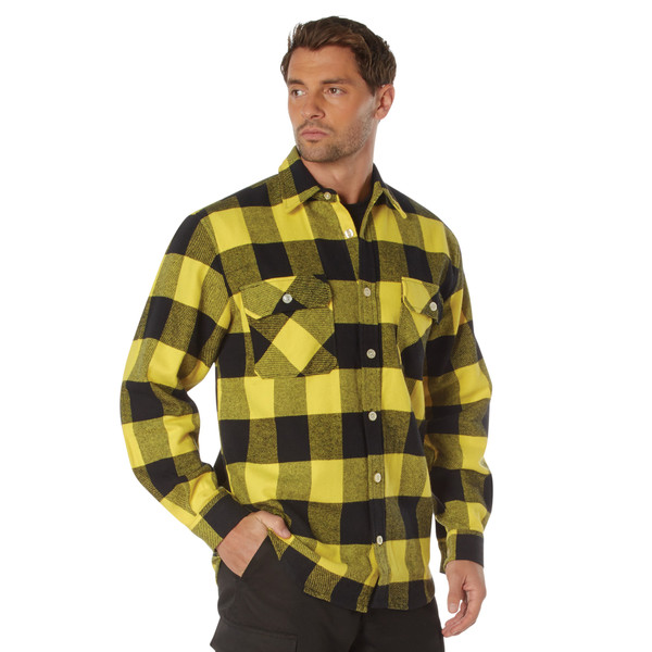Rothco Extra Heavyweight Buffalo Plaid Flannel Shirt - Yellow Plaid