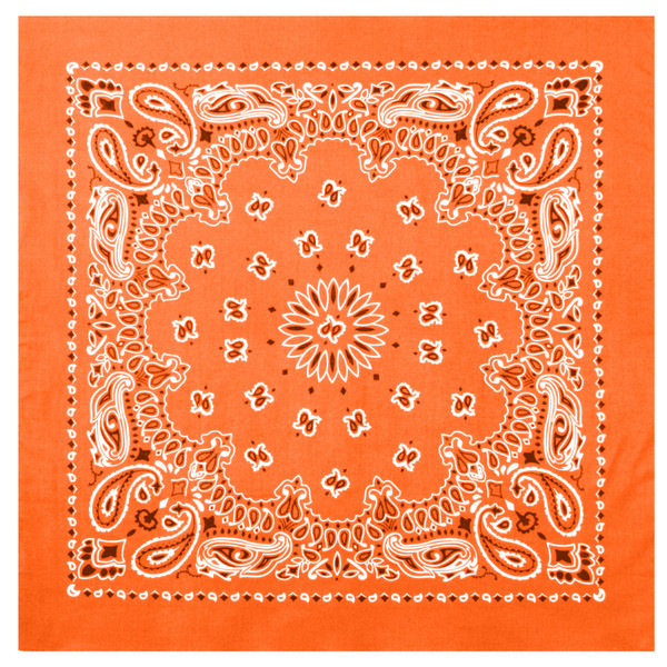 Rothco Trainmen Paisley Bandana - 22" X 22" - Orange