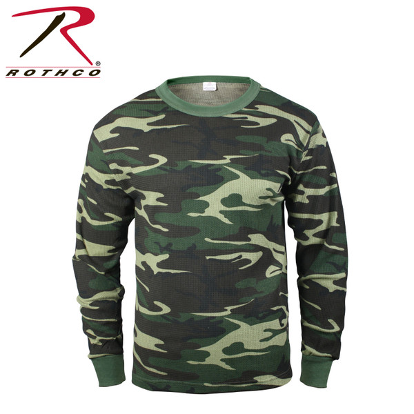 Rothco Thermal Knit Underwear Top - Woodland Camo