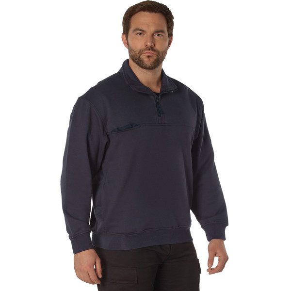 Rothco Firefighter / EMS Quarter Zip Job Shirt - Midnight Navy Blue