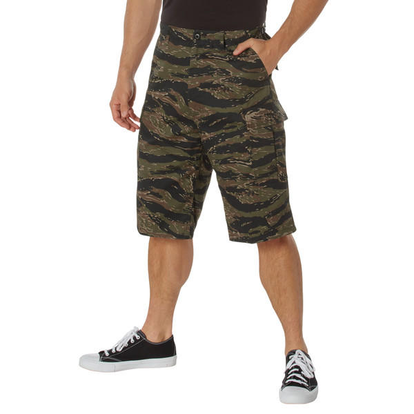 Rothco Long Length Camo BDU Shorts - Tiger Stripe Camo