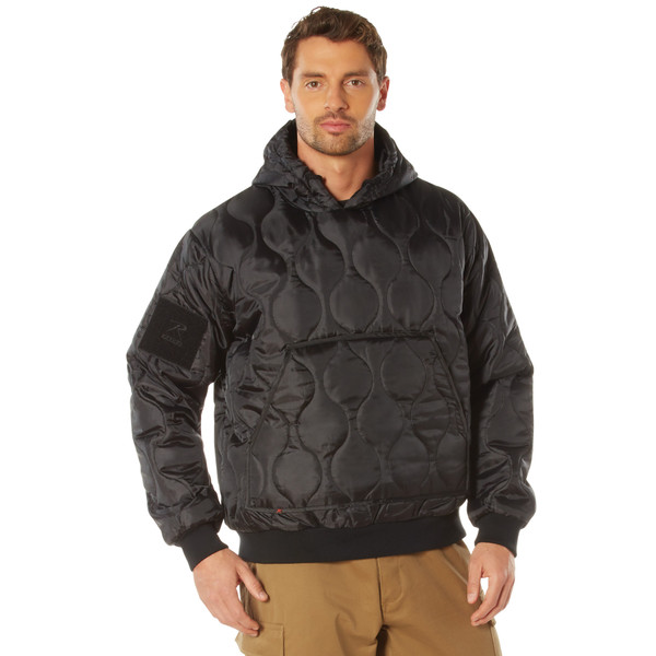 Rothco Quilted Woobie Hooded Sweatshirt - Black