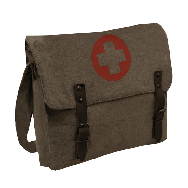 Rothco Vintage Medic Canvas Bag With Cross - Vintage Olive Drab