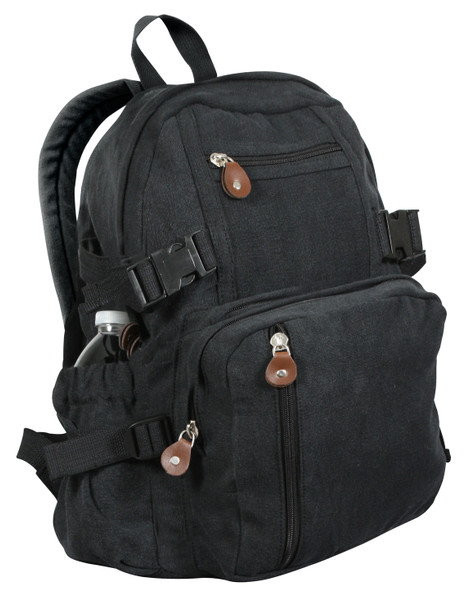 Rothco Vintage Canvas Compact Backpack - Black