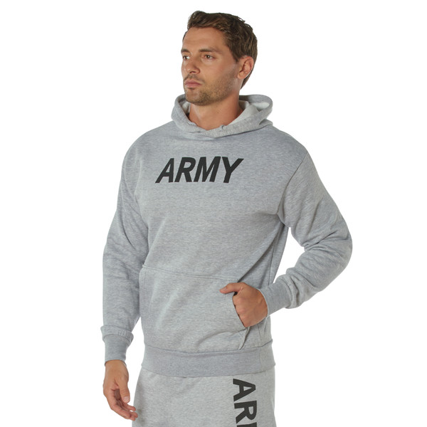 Rothco Army PT Pullover Hooded Sweatshirt - Grey