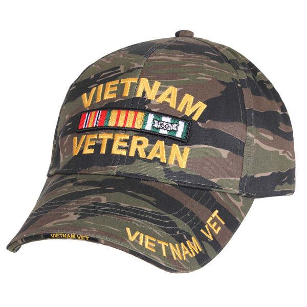 Rothco Deluxe Low Profile Vietnam Veteran Insignia Cap - Tiger Stripe Camo