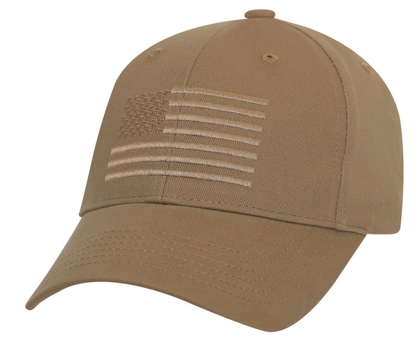 Rothco U.S. Flag Low Profile Cap - Coyote Brown