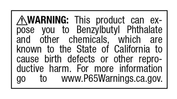California Prop 65 Chemical Warning Labels - Lead
