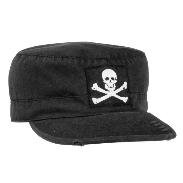 Rothco Vintage Military Fatigue Cap With Jolly Roger