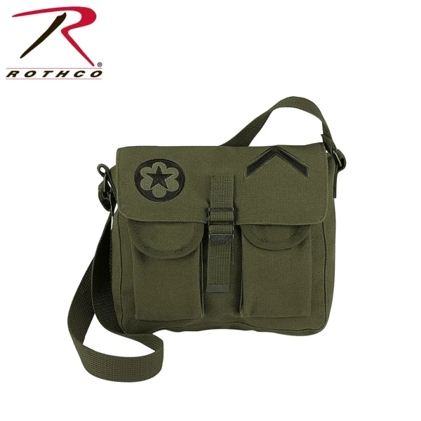 Rothco Canvas Ammo Shoulder Bag With Military Patches