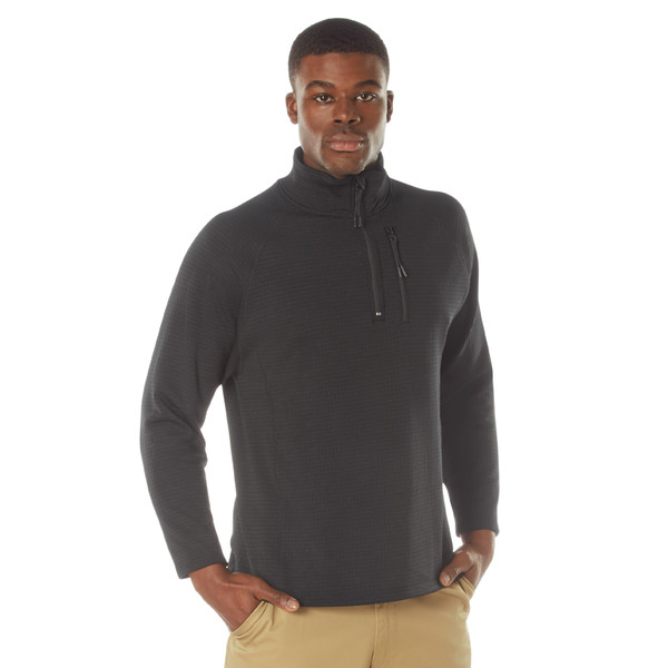 Rothco Grid Fleece Pullover - Black