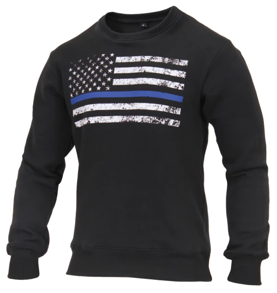 Rothco Thin Blue Line Flag Crew Neck Sweatshirt