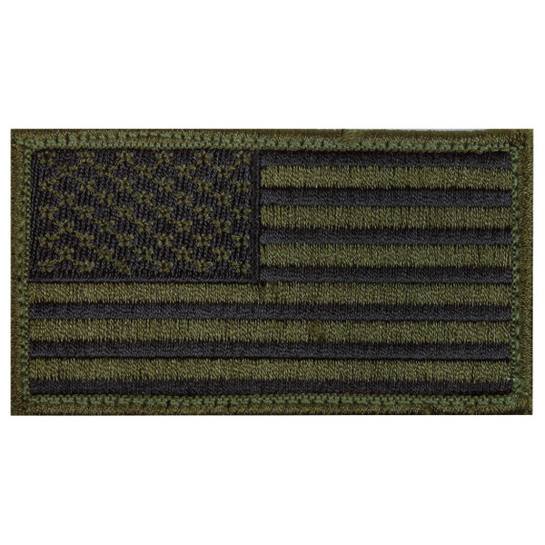Rothco American Flag Patch - Hook Back - Olive Drab / Black / Normal