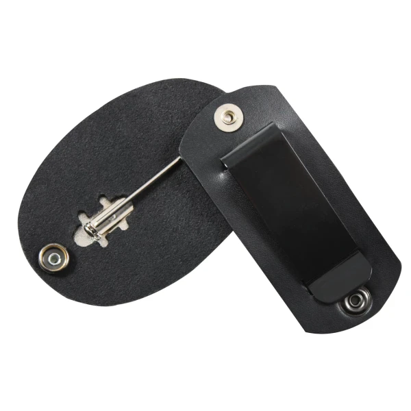 Rothco Leather Clip-On Badge Holder with Swivel Snap