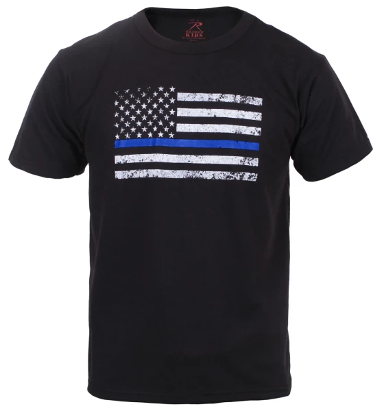 Rothco Kids Thin Blue Line US Flag T-Shirt