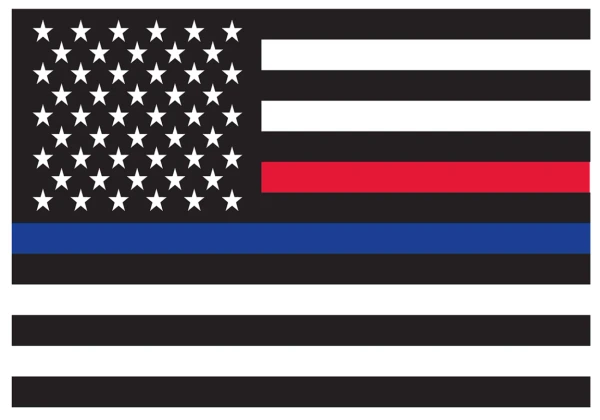 Rothco Thin Blue Line & Thin Red Line Flag Decal 