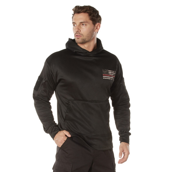 Rothco Concealed Carry Thin Red Line Hoodie - Black