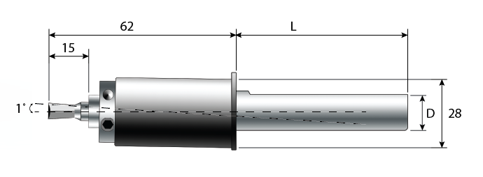 2160 Series Rotary Broach Holder Diagram