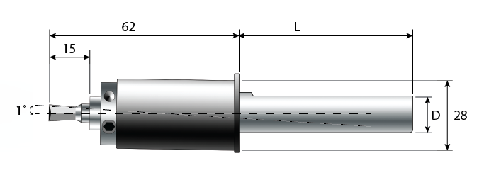 2160 Series Rotary Broach Holder Diagram