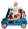 Old World Golf Cart Santa Glass Christmas Ornament 
