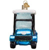 Old World Golf Cart Santa Glass Christmas Ornament 