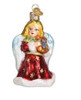 Old World Red Angel With Lyre Glass Christmas Ornament 