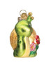Old World Smiley Snail Glass Christmas Ornament 