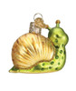 Old World Smiley Snail Glass Christmas Ornament 