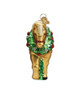 Old World Horse With Wreath Glass Christmas Ornament 