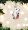 Old World White Mouse Glass Christmas Ornament 