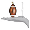 Old World Football Glass Christmas Ornament 
