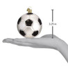Old World Soccer Ball Glass Christmas Ornament 