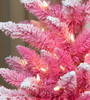 3' Flocked Over Pink Potted Tree - Clear LED