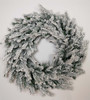 24" Flocked Lucerne Wreath - Battery-Op Clear 